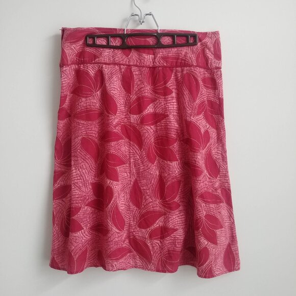 100% cotton H&M pale red leaf pattern skirt size 10 - Picture 7 of 12